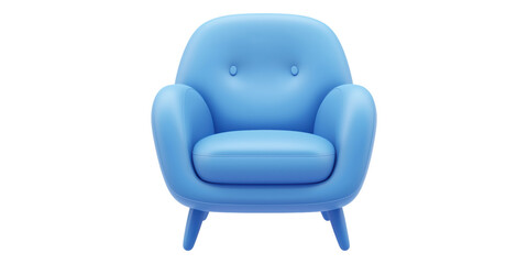 Fototapeta premium Blue Armchair Illustration Isolated on Transparent Background