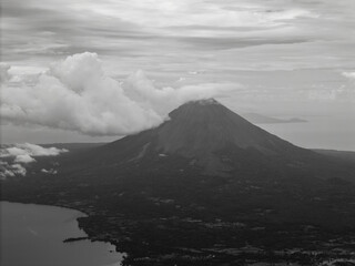 Concepcion volcano landscape aerial drone view