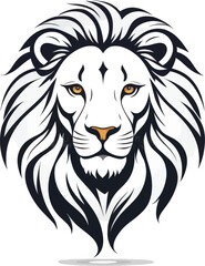 Obraz premium Black and white lion illustration