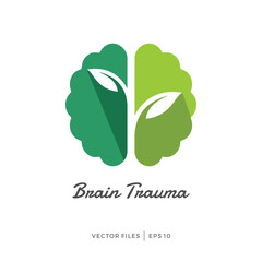 right left and tree brain design logo