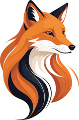 Obraz premium A stylized illustration of a red fox with a flowing mane.