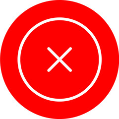 Fototapeta premium hand-drawn minimal style line circle cancel icon flat design