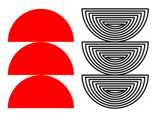 colorful abstract half circle shape flat design