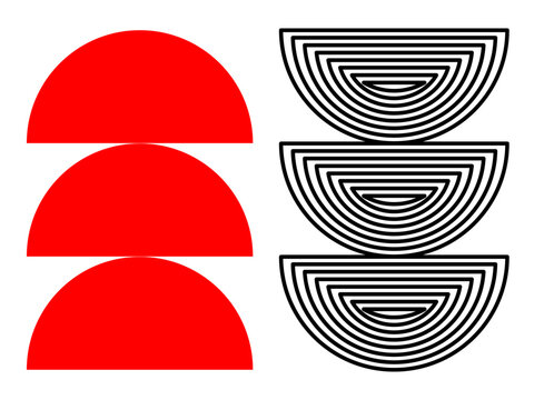 colorful abstract half circle shape flat design