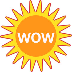 Trendy wow sticker.
