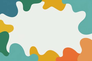 Obraz premium Colorful abstract frame. Joyful, vibrant shapes create a playful border perfect for presentations or invitations. It evokes feelings of happiness and creativity.