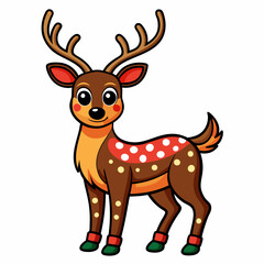 Christmas reindeer vector art and illustration