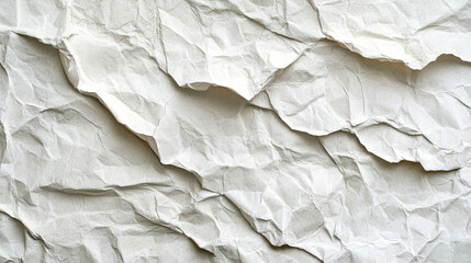 Obraz premium Textured crumpled paper surface with dynamic folds and shadows in bright light