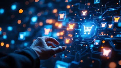 E-commerce add to cart online shopping business technology internet concept