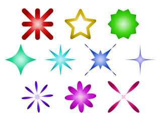 Obraz premium set of silhouettes gradient color star shape vector illustration 