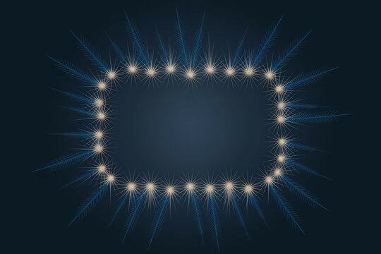 Sparkling light frame. Festive, elegant border.  Perfect for invitations, announcements, or adding a touch of magic to your design.