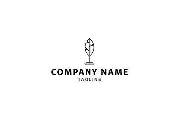 tree or leaf logo in simple design style