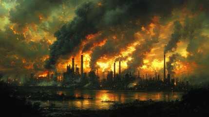 Fototapeta premium Industrial Sunset