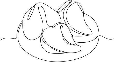 Fortune cookies one line art vector