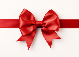 Red Ribbon and Bow Decoration Mockup