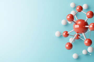 Molecular Science Illustration, intricate depiction of molecular structures, atoms, and medical concepts, vibrant colors, detailed scientific elements.