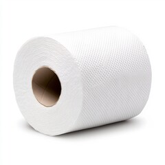 Fototapeta premium Minimalist Toilet Paper Roll on White Background