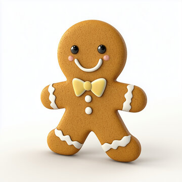 Christmas Ginger Bread Man Clipart White Background