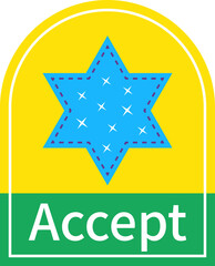 Trendy accept sticker.