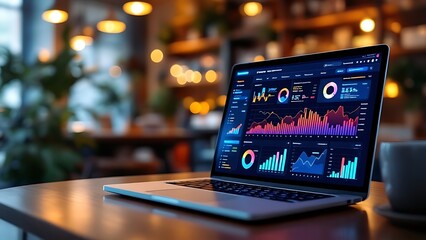 Comprehensive E Commerce Analytics Dashboard Showcasing Real Time Sales Data and Customer Insights on Laptop Screen for Informed Business Decisions