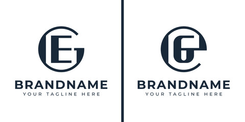Letters GE and EG Monogram Logo, suitable for any business with EG or GE initials
