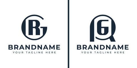 Letters GR and RG Monogram Logo, suitable for any business with RG or GR initials