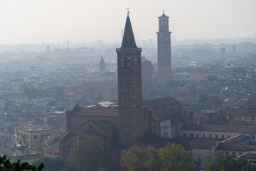 Fototapeta premium Verona, Italy - November 8, 2024: Cityscape. Aerial view of the city.