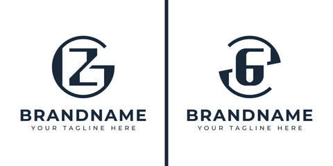 Letters GZ and ZG Monogram Logo, suitable for any business with ZG or GZ initials