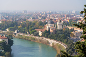 Verona, Italy - November 8, 2024: Cityscape. Aerial view of the city.