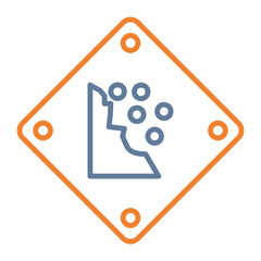 Fototapeta premium Falling Rocks Vector Icon Design