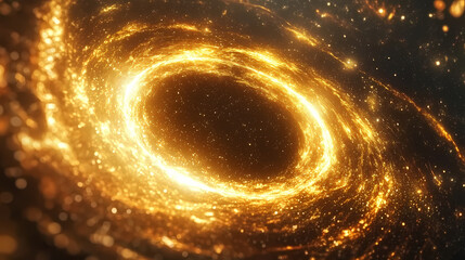 Mysterious celestial portal shining in the cosmic abyss with swirling energy and glowing particles surrounding the enigmatic opening a futuristic. Dark Abyss Portal. Illustration