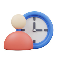 3d render of human resources user with clock