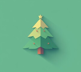 Obraz premium Festive holiday spirit creative christmas tree design minimalist style digital art cheerful atmosphere decorative concept