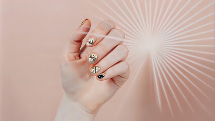 creative nail design, beautiful women's manicure, beautiful nails, fashion and nail care concept