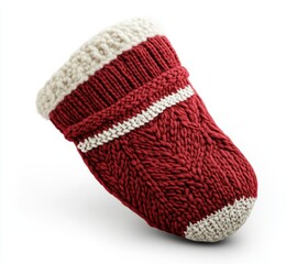 Cozy red knitted mug warmer home handcrafted accessory indoor close-up comfort and warmth