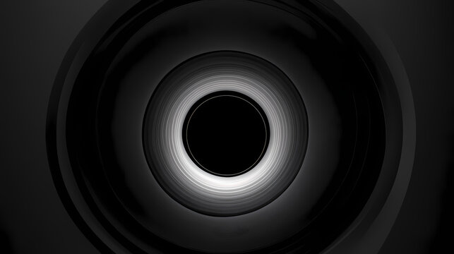 A captivating void, intrigue and mystery in black hole image with central aperture on dark background. Dark Abyss Portal. Illustration