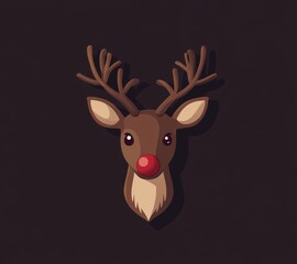 Playful cartoon deer illustration digital art whimsical design dark background creative concept for kids
