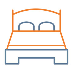 Double Bed Vector Icon Design