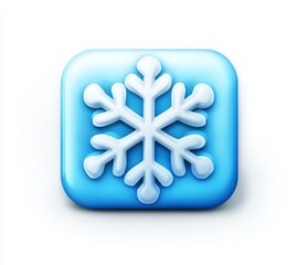Fototapeta premium Winter weather icon digital art graphic design blue background minimalist style concept of coldness