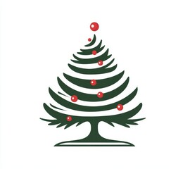 Obraz premium Christmas tree decoration winter wonderland graphic illustration festive environment minimalist view holiday cheer
