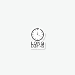 Long lasting icon sticker isolated on gray background