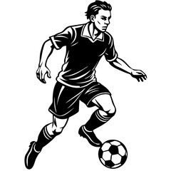 Football logo. Soccer club or team emblem, badge, icon design with a ball.