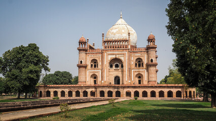 The architecture of Safdarjung Tomb in Delhi, India