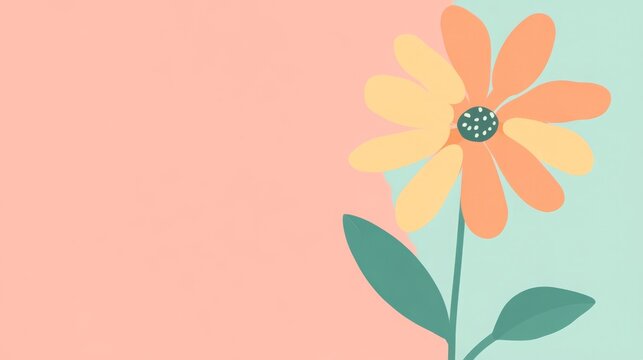 Bright and Cheerful Flower on a Pastel Background, Ideal for Celebratory Themes and Nature-Inspired Designs, Perfect for Seasonal Decor and Artistic Projects