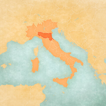 Map of Italy - Emilia-Romagna