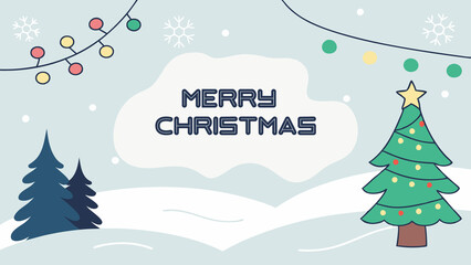 illustration of a christmas Banner. merry christmas