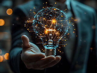 Illustration - Innovation, Idea, Inspiration, Light Bulb, Technology, Business, Network, Connection, Creativity, Future