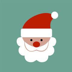 Santa. Postcard templates for Merry Christmas and Happy New Year. Icons in abstract modern geometric flat style. Vector illustration isolated.