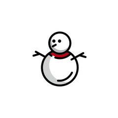 Christmas snowman flat vector design