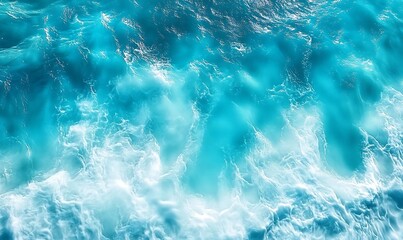 Obraz premium surface waves on the beach, Blue sea surface, water wave surface, blue water wave, top view 